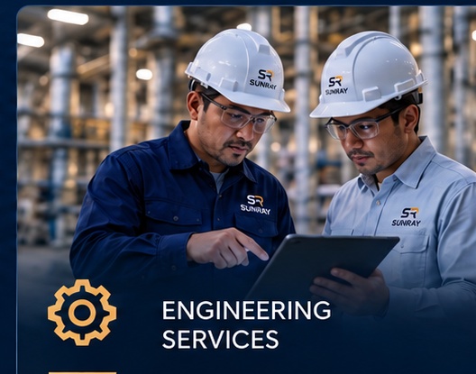 Engineering professionals reviewing a technical plan